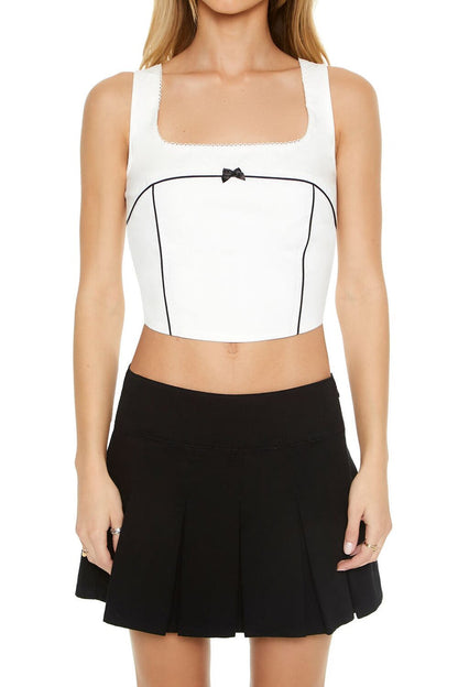 Bow Poplin Crop Top