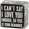 Box Sign- I Love You #1734