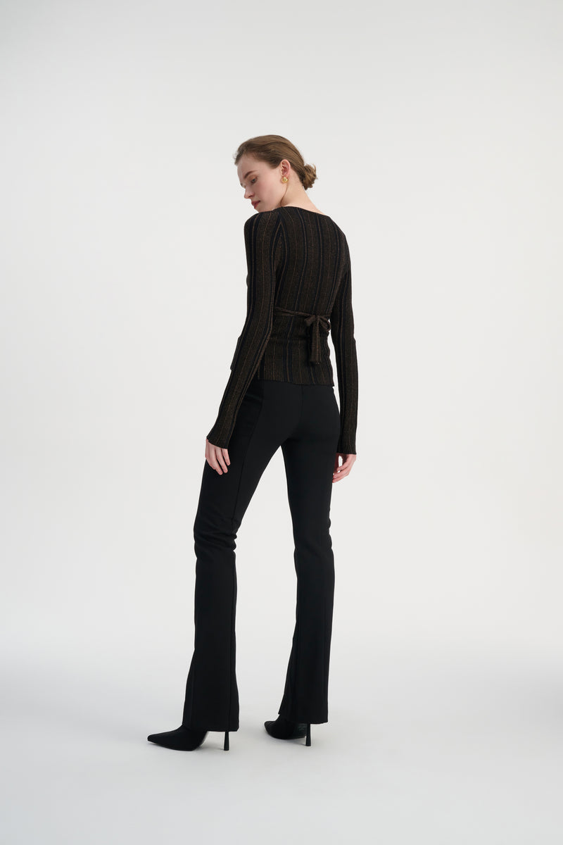Bra-layered knit top