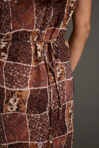 Additional view of the Bree Patchwork Midi Dress from a different perspective.