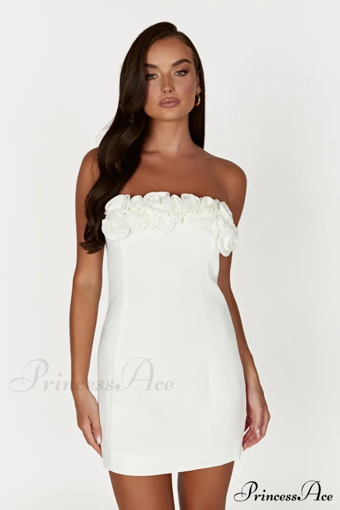 Brooks Rose Stylish Mini Dress 4 Days / 6 S White