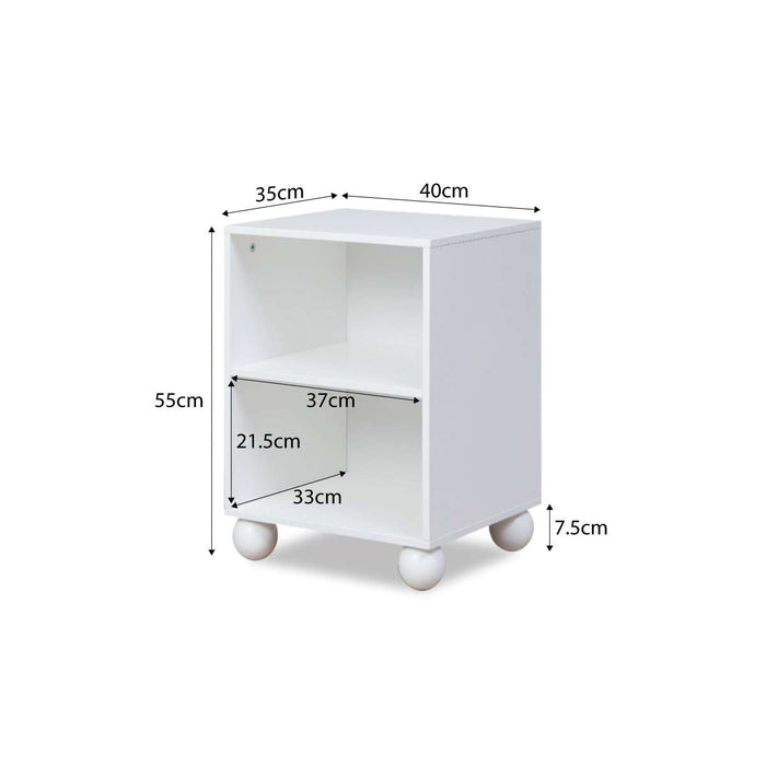 Bubble Ball Feet Side Table - White