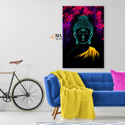 Buddha Neon Canvas Wall Art