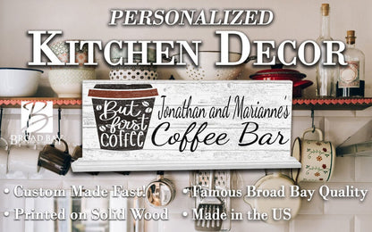 CUSTOM But First Coffee Bar Sign - Broad Bay Personalized Gifts Shipped Fast