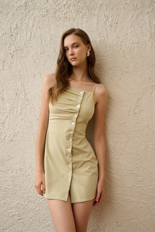Button front mini dress
