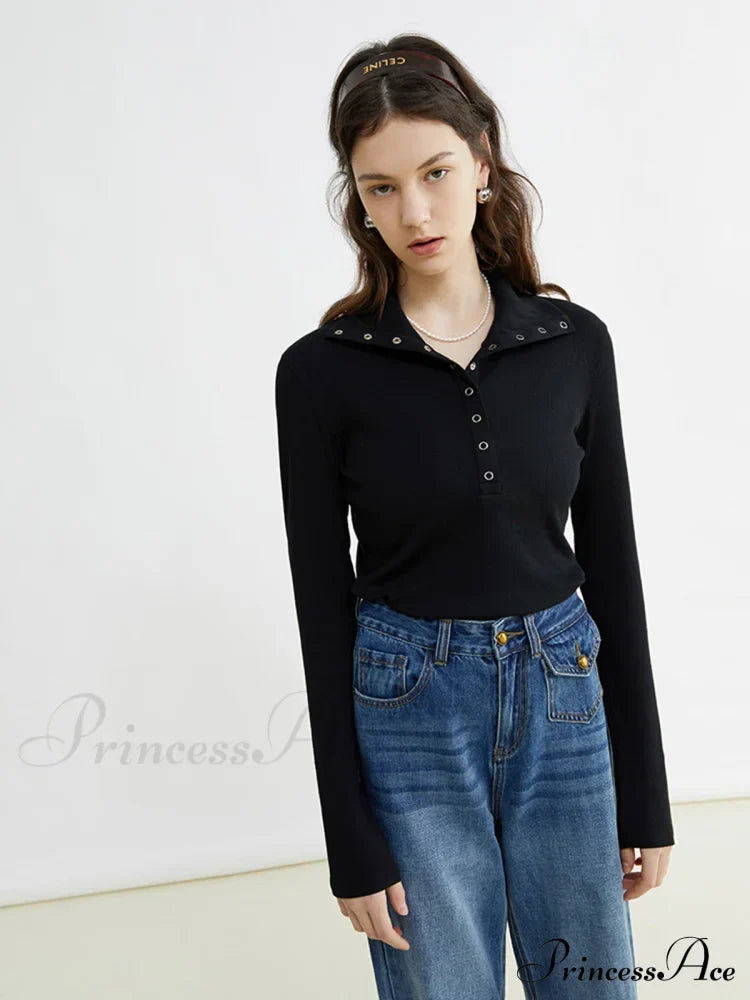 Button Up Graceful Collared Shirt T-Shirts