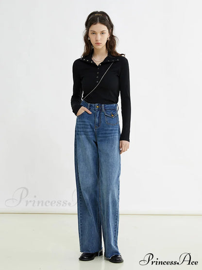 Button Up Graceful Collared Shirt T-Shirts