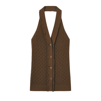 Button-up halter vest