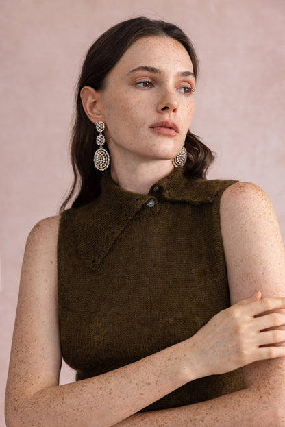 Buttoned turtleneck set