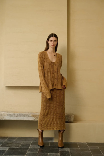 Cable knit cardigan