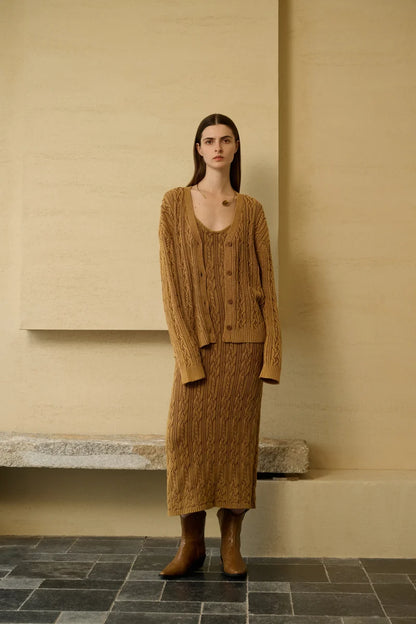 Cable knit cardigan