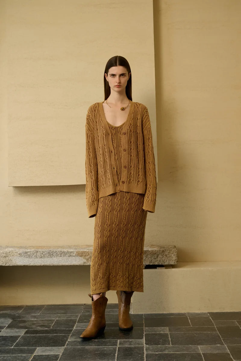 Cable knit cardigan