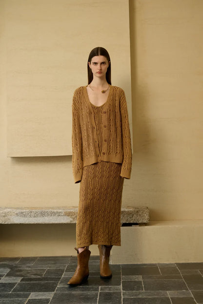 Cable knit cardigan