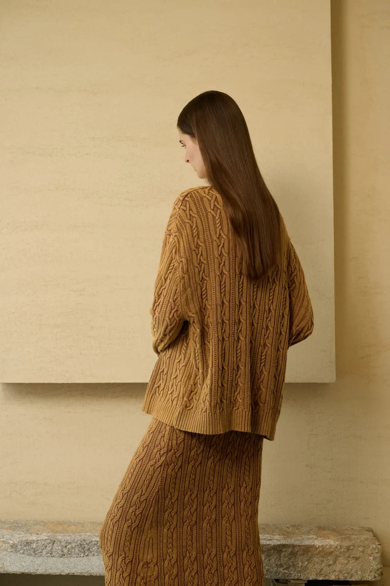Cable knit cardigan