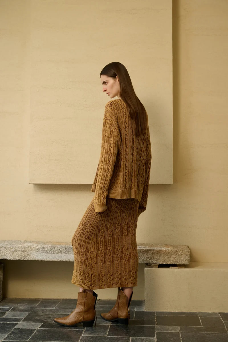 Cable knit cardigan