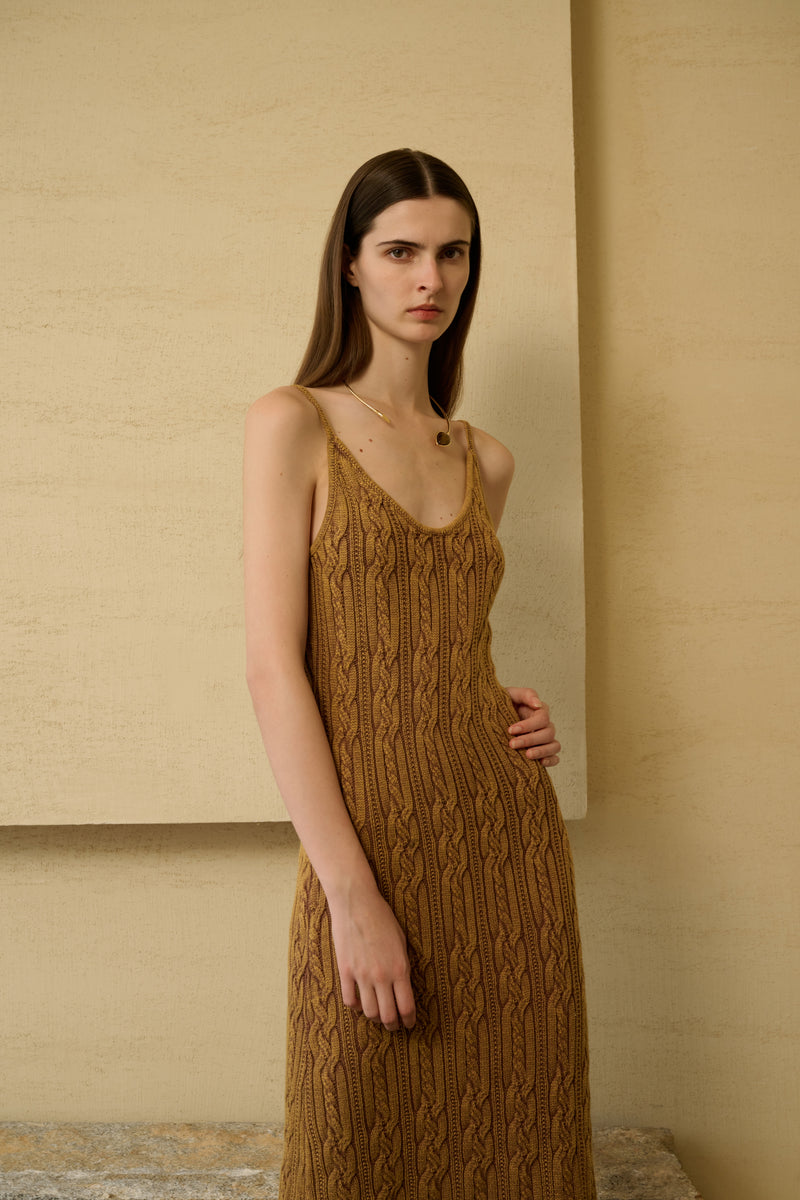 Cable knit midi dress