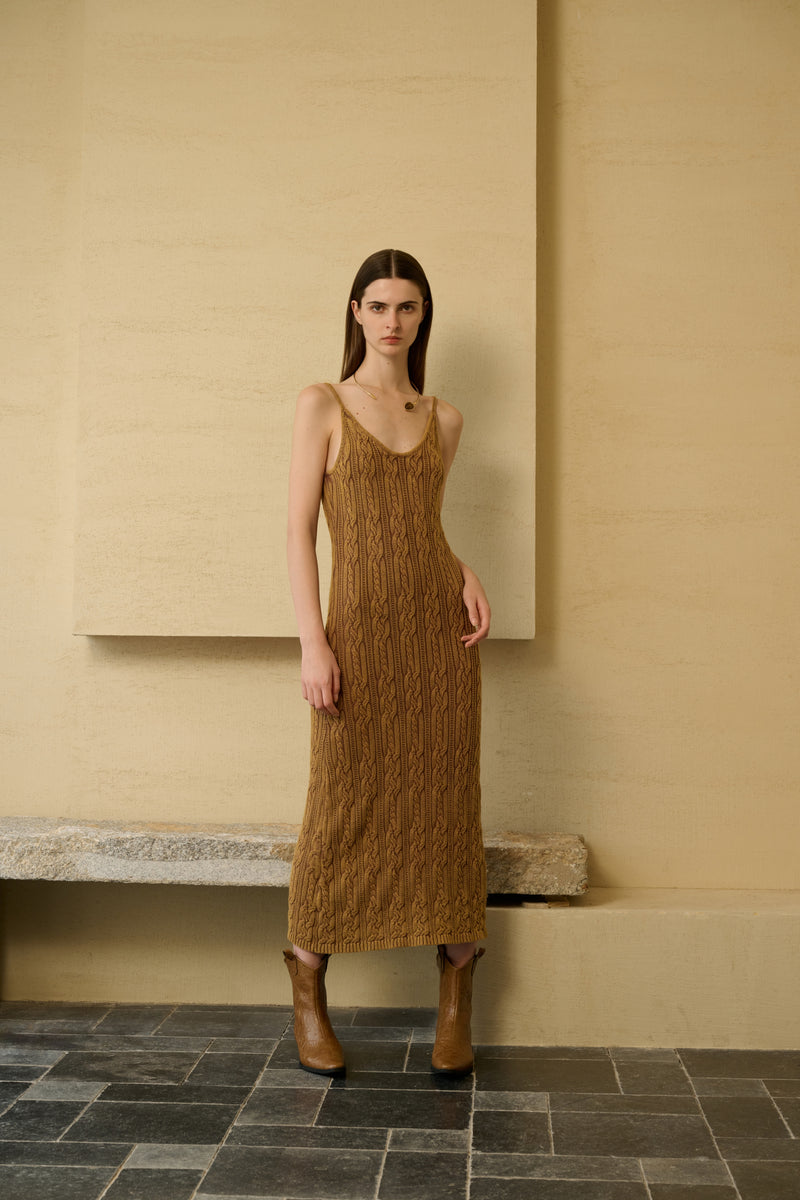 Cable knit midi dress