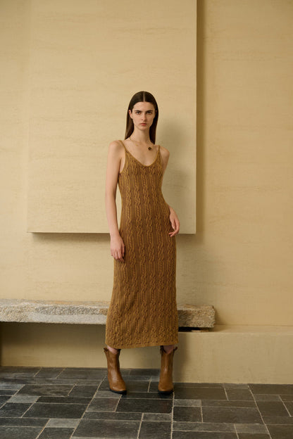 Cable knit midi dress
