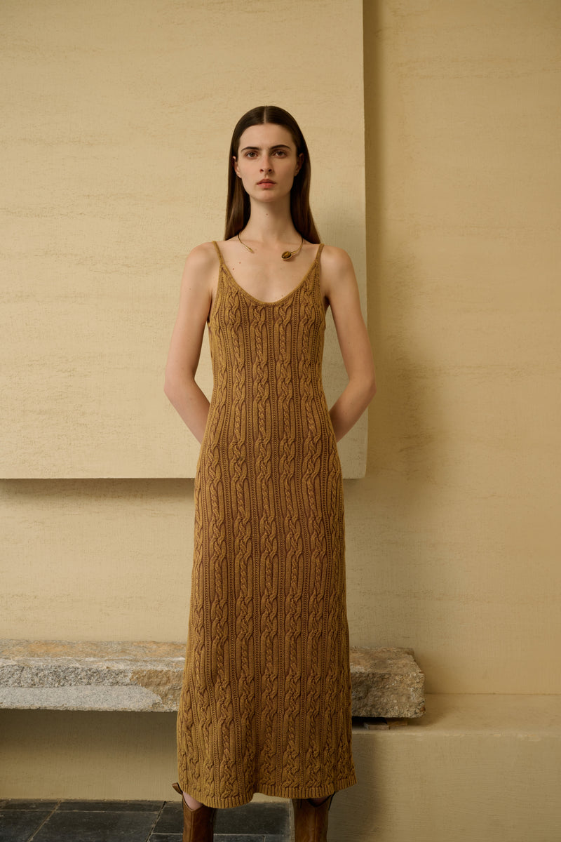 Cable knit midi dress