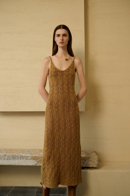 Cable knit midi dress