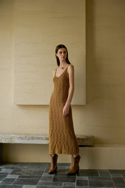 Cable knit midi dress