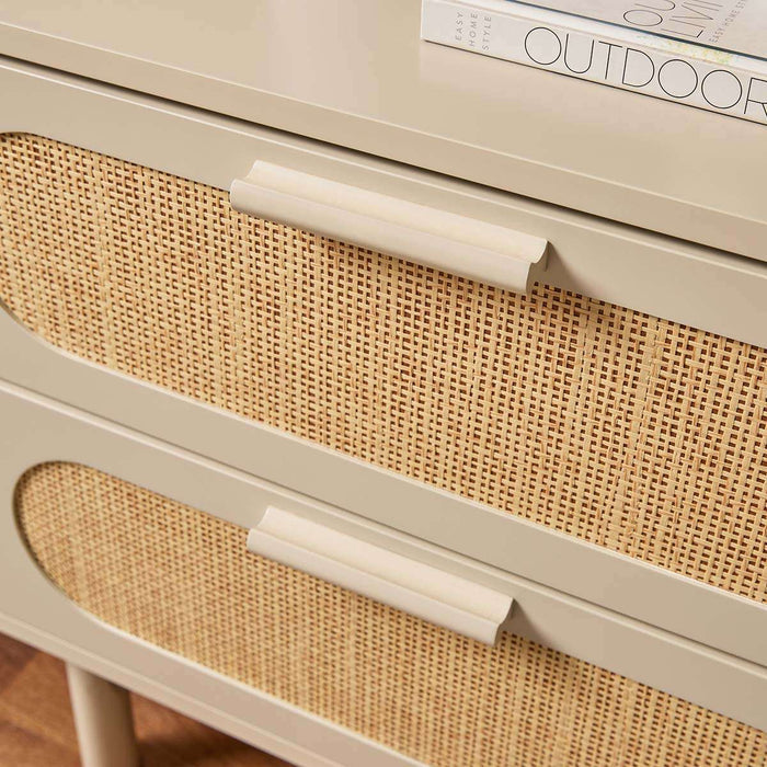 Canyon Two Drawer Bedside Table - Beige/Natural