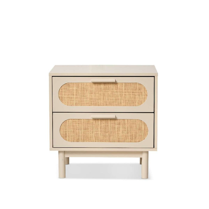 Canyon Two Drawer Bedside Table - Beige/Natural