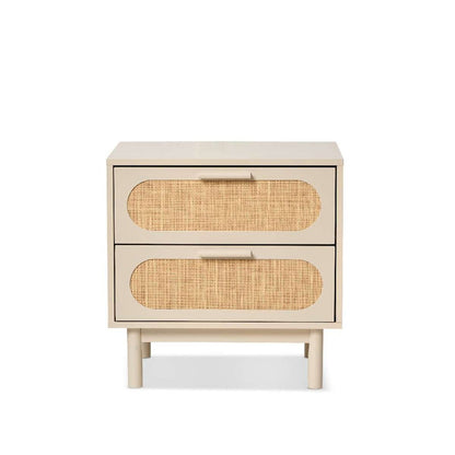 Canyon Two Drawer Bedside Table - Beige/Natural