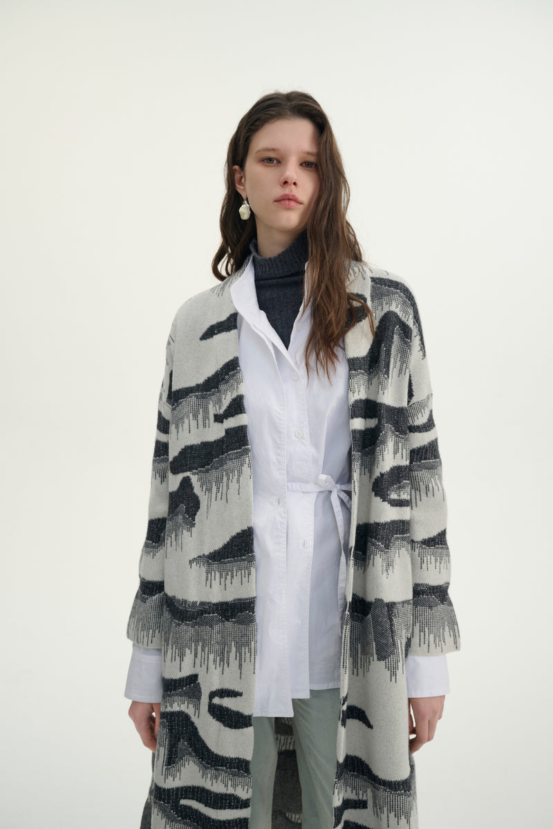 Cashmere jacquard cardigan