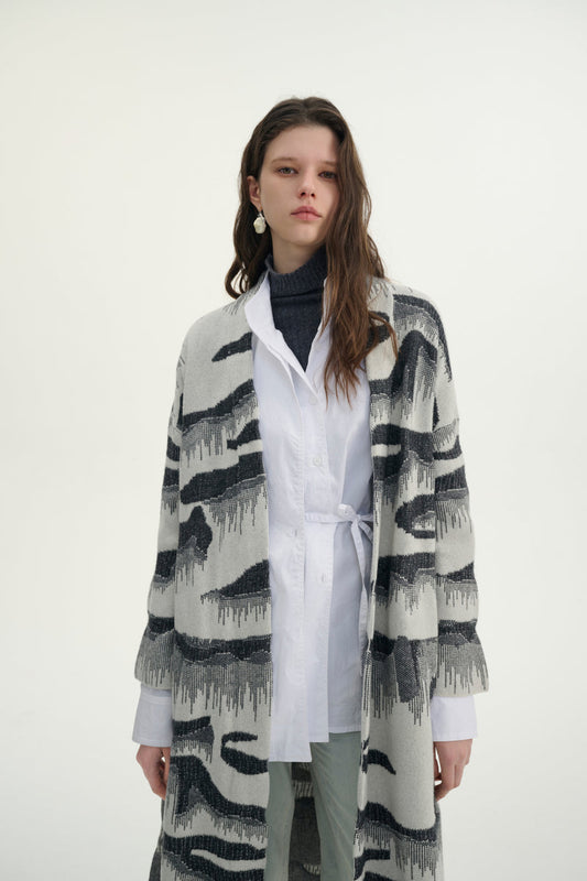 Cashmere jacquard cardigan