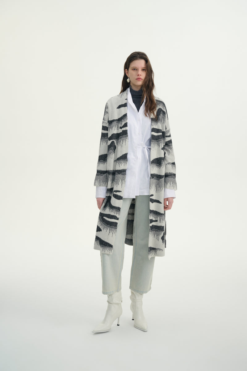 Cashmere jacquard cardigan