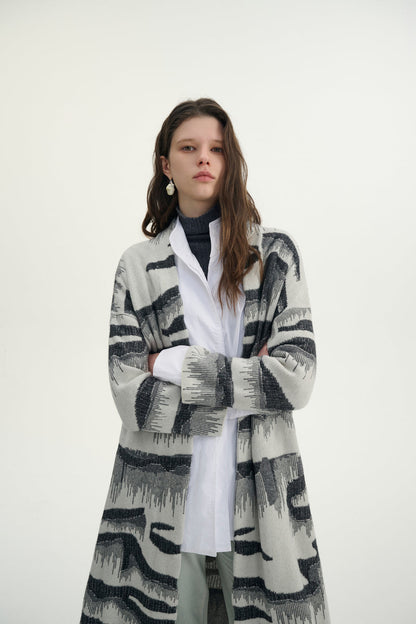 Cashmere jacquard cardigan
