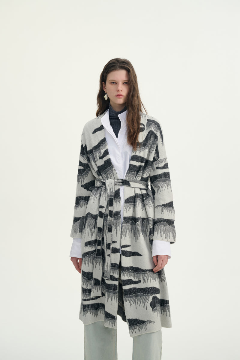 Cashmere jacquard cardigan