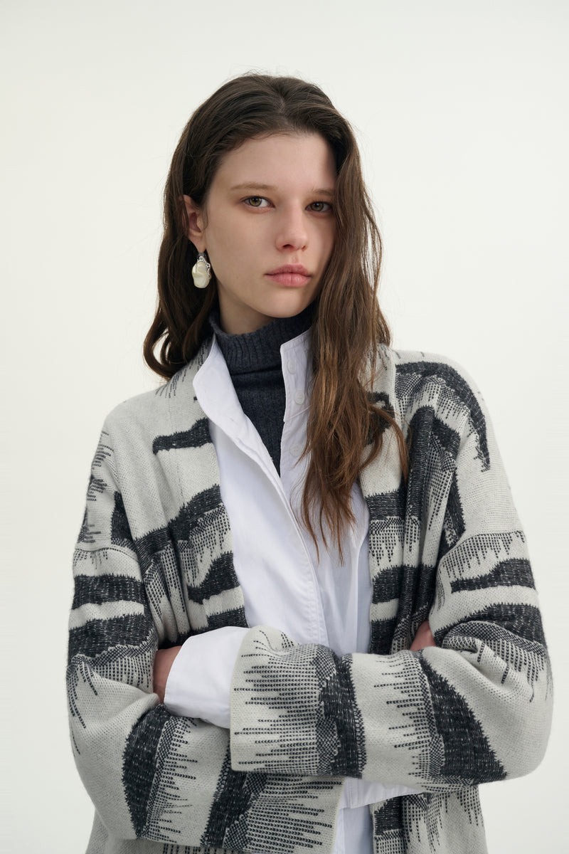 Cashmere jacquard cardigan