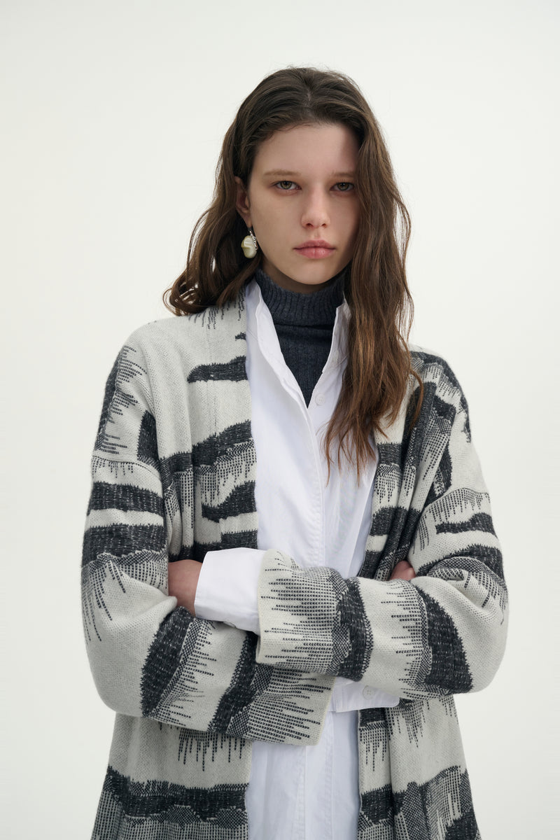 Cashmere jacquard cardigan
