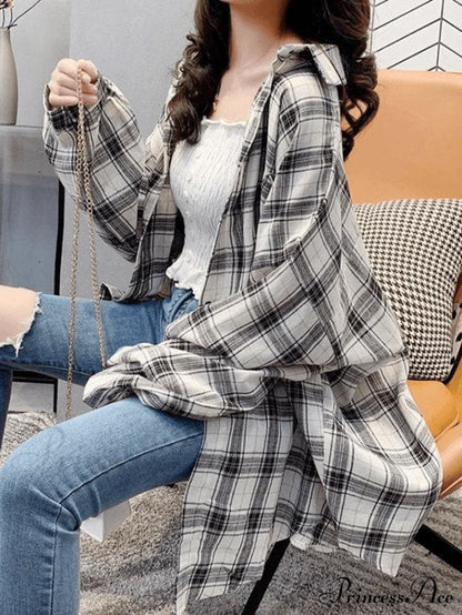 Casual Versatile Plaid Cardigan