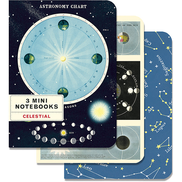 Cavallini Mini Notebook Set of Three Celestial