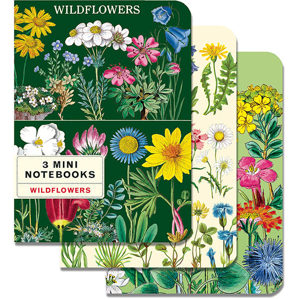 Cavallini Mini Notebook Set of Three Wildflowers
