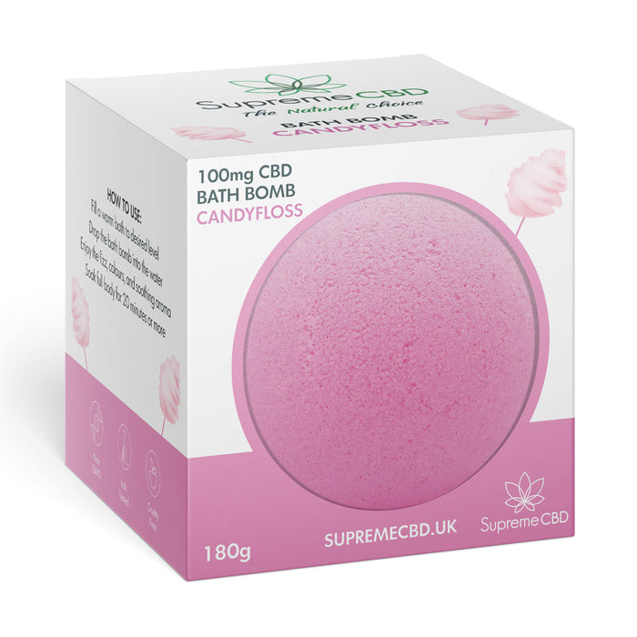 Wholesale CBD Bath Bomb - Candy Floss (100mg)
