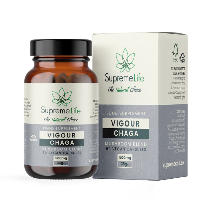 Chaga Vegan Capsules - Vigour (500mg)