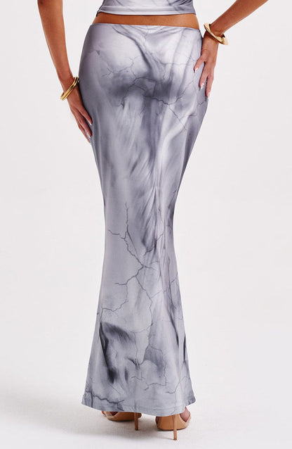 Charmayne Maxi Skirt - Grey Body Print Skirt Babyboo Fashion Premium Exclusive Design