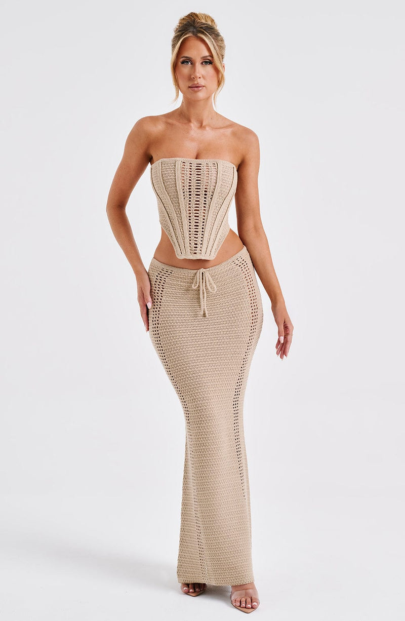 Chayenne Maxi Skirt - Beige Skirt Babyboo Fashion Premium Exclusive Design
