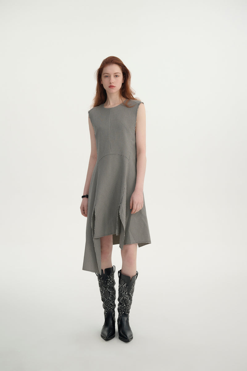 Checkered sleeveless dress