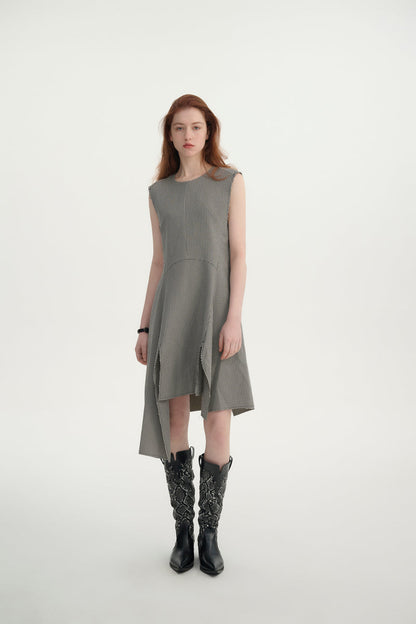 Checkered sleeveless dress