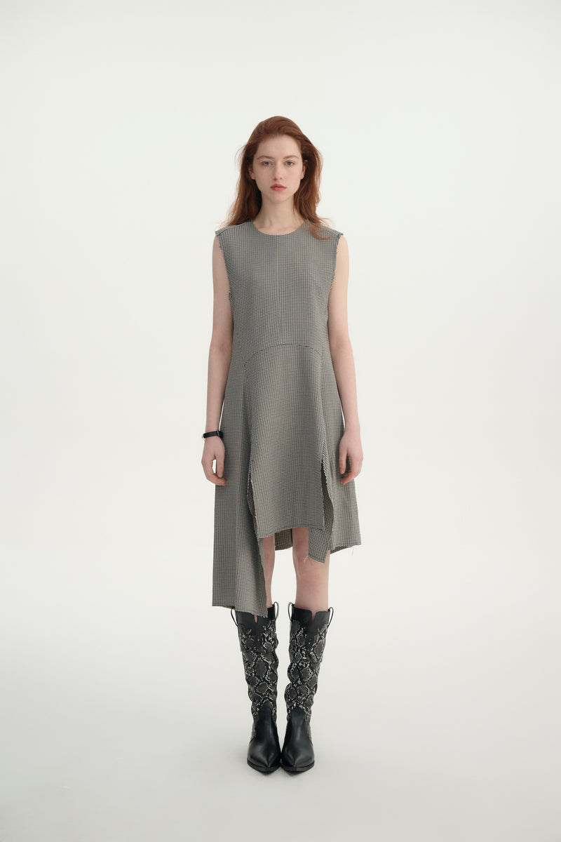 Checkered sleeveless dress
