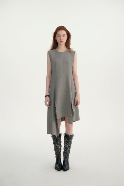 Checkered sleeveless dress