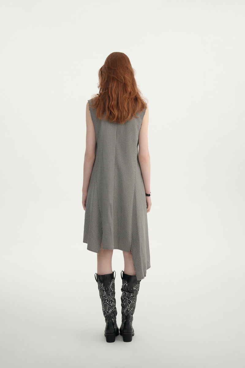 Checkered sleeveless dress