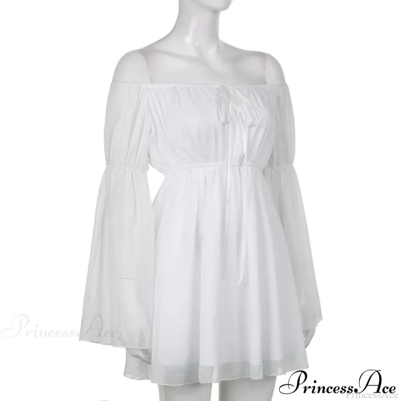 Chiffon Detachable Corset Puff Sleeve Mini Dresses Free From Label