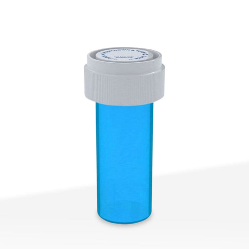 Child Resistant | Translucent Blue Reversible Cap Vials | 8 Dram - 1 Gram - 410 Count