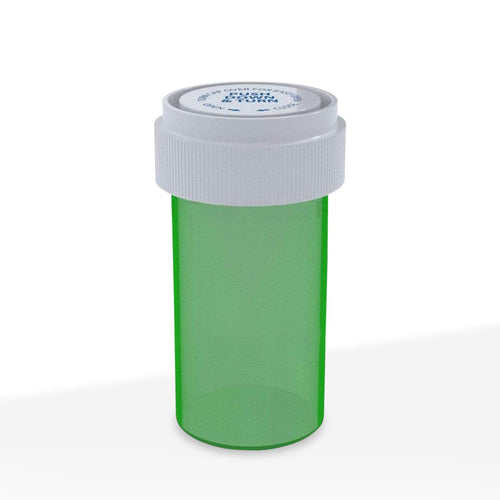 Child Resistant | Translucent Green Reversible Cap Vials | 13 Dram - 2 Grams - 275 Count